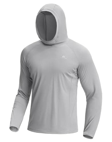 Pioneer Camp Rash Guard for Men Ultra Lightweight Long Sleeve Sun Protection Hoodie Shirts Quick Dry Hiking Fishing Running Grey - Image 1