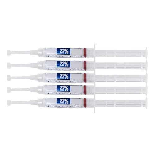 Teeth Whitening Gel for Trays, 22% Carbamide Peroxide 5 Syringes (140 Applications) |Whitest Teeth Formula | Dentist-Developed | Made in USA | Ultra White |Overnight Teeth whitening - Image 1