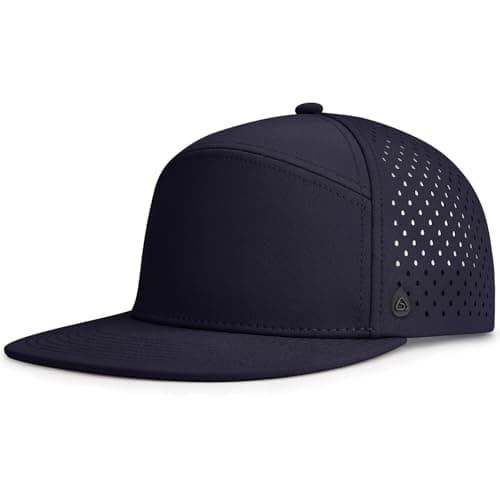 AOPREL Flat Brim Baseball Cap for Men Adjustable Trucker Hats Water-Resistant Performance Hat with Breathable Laser Perforated for Running, Golf, Workout, Gym & Outdoor Navy Blue - Image 1