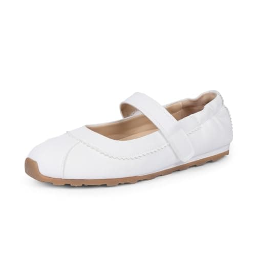Tigeridea Mary Jane Sneakers for Women Casual Wallking Shoes, White, 6.5 - Image 1