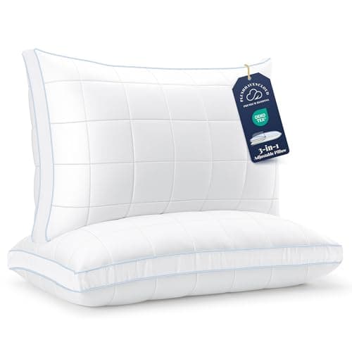 PlushHavenCloud 3-in-1 Adjustable Pillows Bed Pillow Queen Size Set of 2 - Luxury Hotel Collection Pillow for Sleeping, Customizable Firmness & Height Pillow for Back, Stomach or Side Sleepers - Image 1