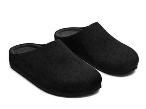 Coutgo Womens Suede Leather Clogs Comfortable Closed Toe Slip-On Mules - Image 1