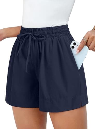 Dokotoo Gym Shorts Women Blue Running Workout Athletic Summer Outfits 2026 Womens Shorts Beach Vacation Clothes High Waisted Stretchy Spring Quick Dry Yoga Causal Pants Size X-Large - Image 1
