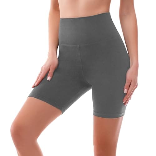 SINOPHANT High Waisted Women Biker Shorts - 6” Buttery Soft Elastic Tummy Control Shorts for Gym, Yoga, Workout(XXL,Gray) - Image 1