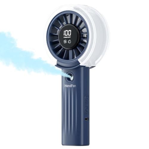 HandFan Upgraded Misting Fan with LED Display – Extreme Cooling Portable Handheld Fan with Water Mist Spray, 50% Stronger Airflow & Quieter, USB Rechargeable for Travel/Park/Disney/Beach/Concert/Game - Image 1