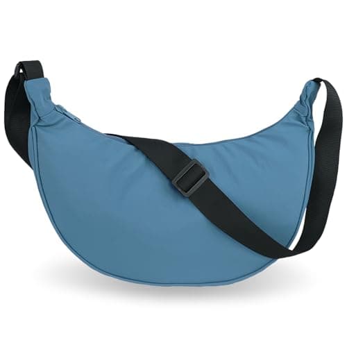 U+U Crescent Crossbody Bag for Women Small Sling Bag with Adjustable Shoulder Strap (Blue) - Image 1