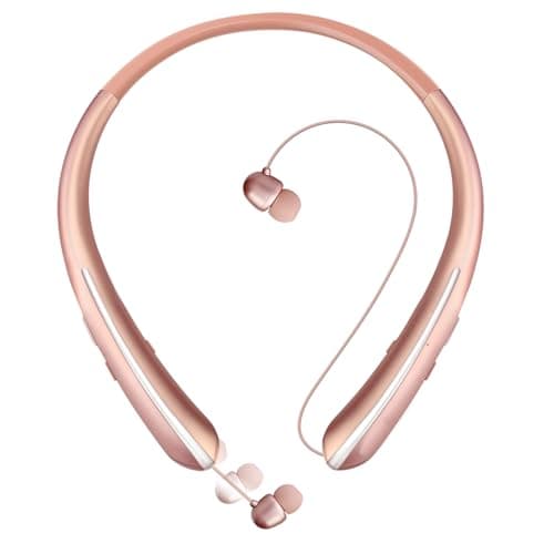 Gardway Neckband Bluetooth Headphones, Bluetooth 5.4 Wireless Headphone with Retractable Earbud,16Hrs Playtime, IPX5 Sweatproof, Around The Neck Headphones Stereo Headset (Rosegold 2026)