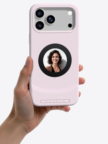 selfix Selfie Case for iPhone 17 Pro Max, Rear Camera Selfies with 1.6” AMOLED Touchscreen, MagSafe Compatible Phone Case with 2TB Expandable Storage & 45W USB-C Charging, Morganite Pink - Image 1