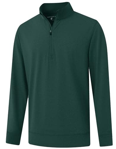 MICHEL ROUEN Mens Pullover Quarter Zip Heather Performance Midlayer Dry Fit Casual Athletic 1/4 Zip Pullover Mens - Image 1