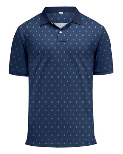 KUYIGO Men’s Golf Polo Shirt Quick Dry Breathable Moisture Wicking UPF 40+ Printed Short Sleeve Performance Shirt,L - Image 1