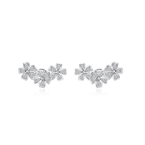 IMOLOVE Moissanite Stud Earrings for Women, Fashion 0.3 Carat Everyday Sterling Silver Stud Earrings Trendy Elegant Hypoallergenic Earrings for Women with 18k White Gold Plated - Image 1