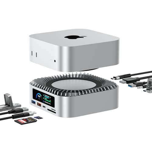 RayCue All-in-One Dock for Mac mini M4 with Smart Displays, NVMe/SATA SSD Enclosure, 4K60Hz HDMI, 10G USB-A/C, 5G USB-A*2, USB-C Charging, SD/TF, Audio – Mac mini M4 HUB &Docking Station(2024) - Image 1