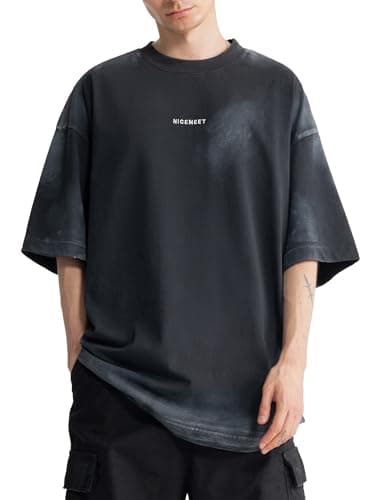 Nicemeet Men's Oversized T-Shirt Unisex Streetwear Short Sleeve Hand-Painted Graffiti Graphic Tees Hip Hop Casual Short Sleeve Top 2026 - Image 1