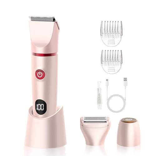 3-in-1 Bikini Trimmer for Women, Electric Razors Shaver for Public Hair - Rechargeable Body Hair Trimmer, Portable Detachable Removal Kit, lPX7 Waterproof Lightweight with LED Display, Gift for Women - Image 1