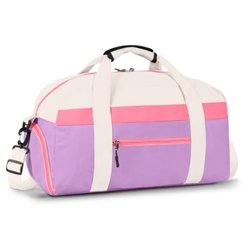 WOOMADA Travel Duffle Bag, Weekend Bag with Wet Pocket & Trolley Sleeve, Overnight Bag With Shoe Compartment, Fit for Sports Practice, Travel and Gifts(pink purple) - Image 1
