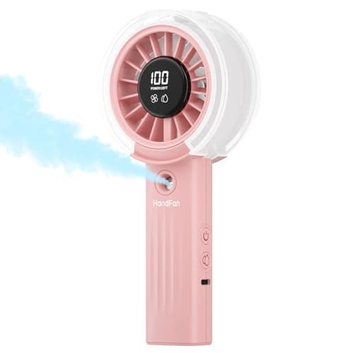 HandFan Upgraded Misting Fan with LED Display – Extreme Cooling Portable Handheld Fan with Water Mist Spray, 50% Stronger Airflow & Quieter, USB Rechargeable for Travel/Park/Disney/Beach/Concert/Game - Image 1