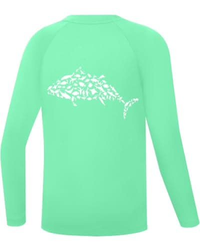 Twekfish Boys Fishing Shirt Long Sleeve, UPF 50+ Kids UV Protection Rash Guard, Youth Quick Dry Swim Shirts for Beach Surf - Image 1
