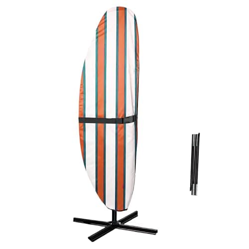 DEER LAND Patio Umbrella Cover, Waterproof Outdoor Umbrella Cover, PU-Coated Polyester Parasol Umbrella Cover with Zipper, Adjustable Strap and a Support Pole, UPF 50+ Windproof Design - Image 1