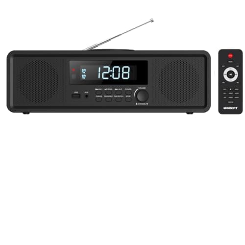 WISCENT Home Stereo System CD Player Boombox,Clear 20W RMS Sound System with FM Radio,Bluetooth,USB,MP3,AUX,Digital Dual Alarm Clock CD Players for Home - Image 1