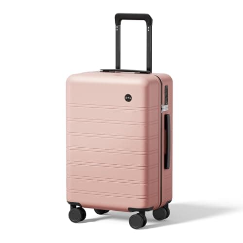 DTA Nova Lightweight PC Hard Shell Suitcase, 20-inch International Carry On Luggage Airline Approved with TSA Lock, 360 Silent Spinner Wheels- Ideal for Travel Suitcase (Pink, Carry-on 20-Inch) - Image 1