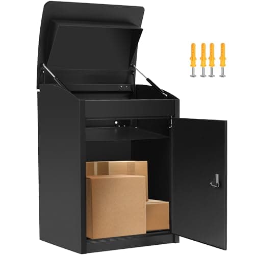 YITAHOME Outside Package Delivery Box with Coded Lock, 16.5x13.8x25.4 inch Lockable Anti-Theft Parcel Drop Box, Locking Mailbox for Outside Home Garden, Office, School - Image 1