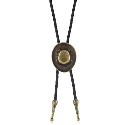 Hclian Boho Western Necklaces for Women Long Leather Choker Necklace Cowgirl Hat Adjustable Y-Necklace Bolo Tie Western Dress Jewelry - Image 1