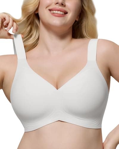 HORISUN Bras for Women No Underwire Wireless Seamless High Support Push Up Comfortable Full Coverage Lift Bra (White Color Small Plus) - Image 1