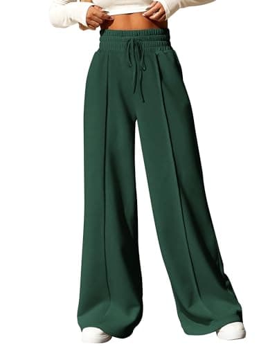 BTFBM Women's Sweatpants High Waisted Athletic Joggers Baggy Lounge Sweatpants Loose Wide Legs Pants(Solid Army Green,XX-Large) - Image 1