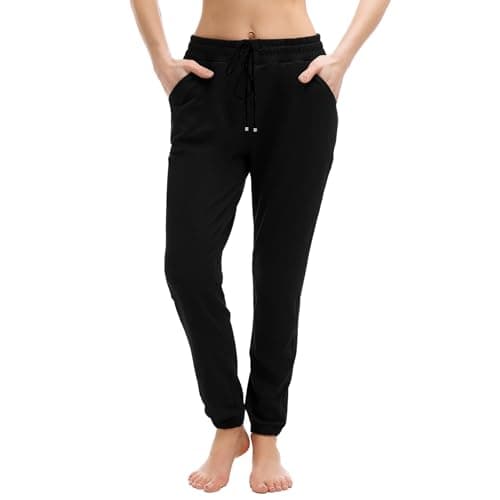 Walifrey Womens Joggers with Pockets, Drawstring Sweatpants Women for Lounging Jogging Gym and Workout Black,1 Pack Black XL - Image 1