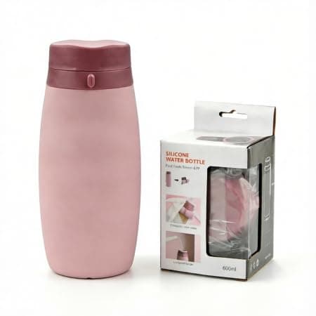 20oz (580ml) Collapsible Water Bottle, Leak-Proof BPA-Free Silicone Bottle, Ultra-Portable Foldable Design, Wide Mouth with Carry Strap, Ideal for Eco-Conscious Travelers, Hikers & Commuters - Image 1