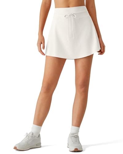 G4Free Golf Skirts for Women High Waisted Skort with Pockets Built-in Shorts Drawstring A Line Casual Tennis Curved Hem Skirts(White,XS) - Image 1