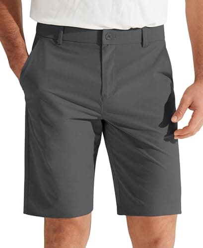 Libin Men's Golf Shorts 9" Work Dress Shorts Casual Flat Front Hybrid Short Lightweight Quick Dry Water Resistant, Iron Grey, Size 40 - Image 1