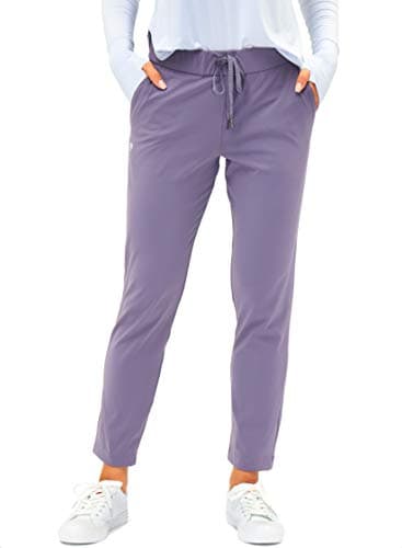 Women's Pants with Deep Pockets 7/8 Stretch Sweatpants for Women Athletic, Golf, Lounge, Work (Purple, X-Small) - Image 1