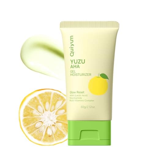 QUIYUM Yuzu AHA Gel Moisturizer for Face, Brightening Facial Cream with Vitamin C, Niacinamide & Lactic Acid, Hydrating Water-Gel for Uneven Skin Tone& Oily Skin, 2.12 Oz (60g) - Image 1