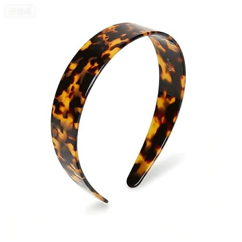 Mavsigak Tortoise Shell Headband for Women, Wide Headbands with Teeth Acetate Resin Hair Bands, Non Slip No Headache Hairband for Women's Hair, Classic Tortoise Headband for Daily Wear - Image 1