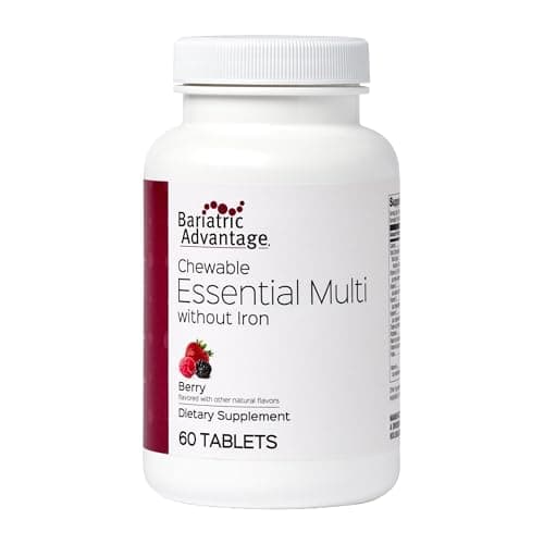 Bariatric Advantage Essential Multivitamin Without Iron - 200 DV of Key Nutrients - Trace Mineral Support* - Multivitamins for Bariatric Patients - Berry - 60 Tablets - Image 1