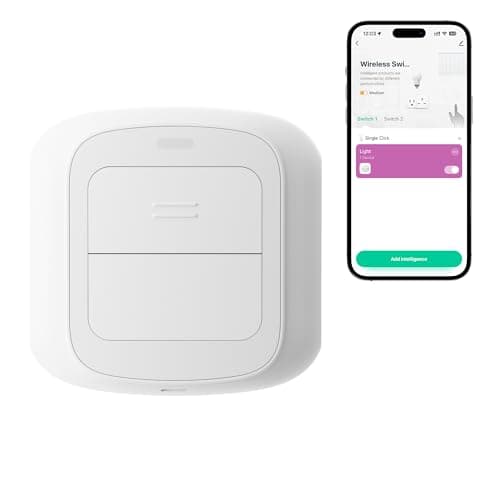 ORYZIC 2-Key Wi-Fi Smart Scene Switch, Tuya Compatible Wireless Wall Remote Light Switch, Battery Powered with Short & Long Press, No Hub Required for Lights, Curtains & Smart Home Routines - Image 1