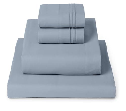 Mellanni Full Sheets Set - 4 PC Iconic Collection Bedding - Hotel Luxury, Extra Soft, Cooling Bed Sheets - Wrinkle, Fade, Stain Resistant (Full, Blue Hydrangea) - Image 1