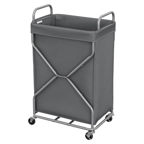 StorageWorks Laundry Basket with Wheels, 120L Rolling Laundry Hamper with Removable Bag and Handles, Laundry Cart for Storage and Organizer, Grey - Image 1