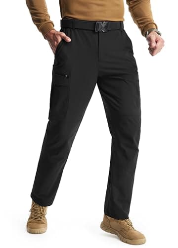 Libin Men's Hiking Pants with 8 Pockets 30" Lightweight Stretch Cargo Work Pants Quick Dry Water Resistant Travel Outdoor, Black, 30W x 30L - Image 1