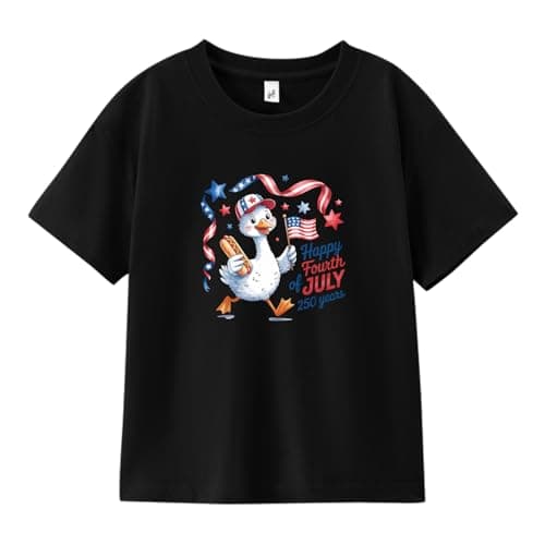 Honeypawpaw 250 Anniversary USA Shirt Independence Day Shirt for Kids Boys Girls, 4th of July Dinos Flag Patriotic Tee, 3T-8T - Image 1