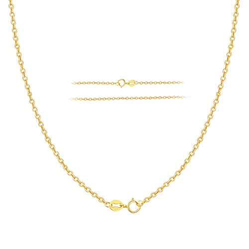YBNGSMK 18K Solid Gold Necklace for Women 1mm Dainty Thin Necklace Chain, Gold Necklace Waterproof, Rust-Proof, Hypoallergenic - Image 1