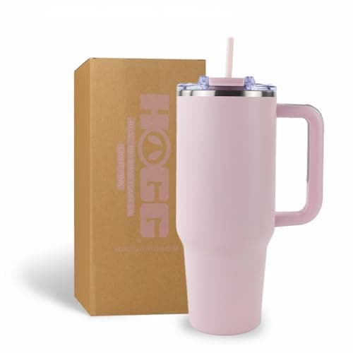 Hogg Big Swig 40 oz Tumbler with Handle and Straw - Light Pink, 40oz Insulated Stainless Steel, Water Tumbler with Straw, Water Cup with Handle, Versatile Leak Proof Lid - Image 1