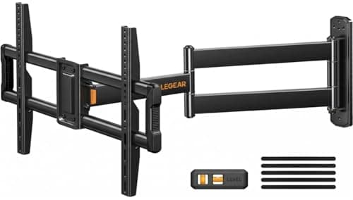 Perlegear Corner TV Wall Mount Long Arm TV Mount Bracket for 37-75 Inch TVs-Full Motion Wall Mount with 32.37” Extension & Swivel Articulating Arm & Tilt, MAX VESA 600x400mm, Holds up to 100 lbs - Image 1