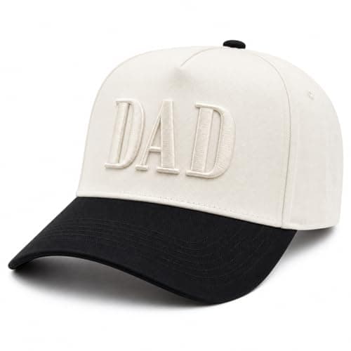 KIDHABE Dad Trucker Hats for Men, Embroidered Baseball Cap, Fathers Day Birthday Gifts from Daughter Son, New Dad Gifts Fathers White