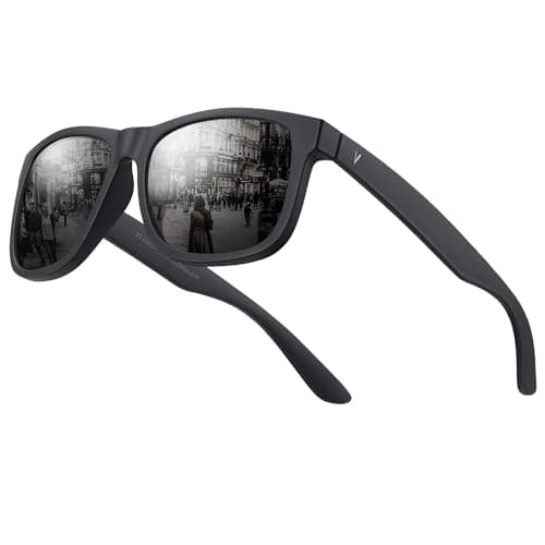Vanmage Polarized Sunglasses for Men and Women, UV400 Lightweight Driving Sunglasses for Fishing, Golf, Sports, Square Frame Sun Glasses (Black Frame Gray Lens) - Image 1