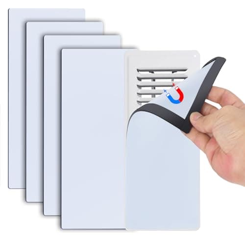 5 Pcs Strong Magnetic Vent Covers, 5.5x12 inch Vent Covers for Home Floor, Pockets for Complete Seal, Air Vent Covers for Floor Wall and Ceiling Registers, Home and RV, HVAC and AC Vents-White