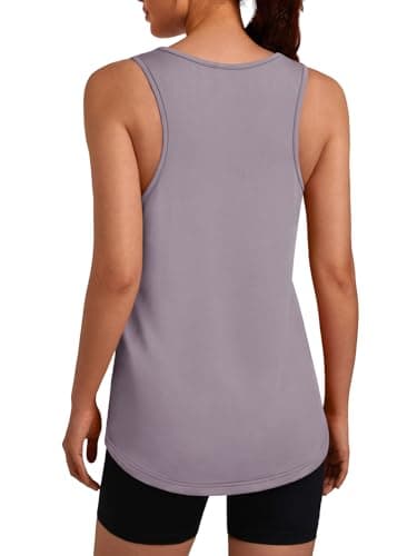 3rd hill Women's Workout Tank Tops Racerback Quick Dry Sleeveless Shirt for Yoga Running Gym Loose Fit Athletic Tanks Gray XXL