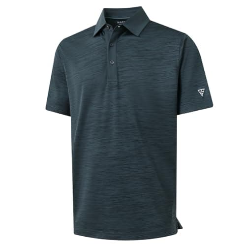 M MAELREG Mens Golf Shirt Short Sleeve Dry Fit Moisture Wicking Heather Pique Casual Collared Polo Shirts for Men - Image 1