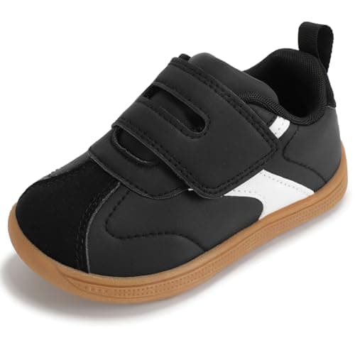 WIDE TOE BOX Wide Toddler Boys Girls Sneakers Zero Drop Barefoot Shoes Soft Classic Tennis Walking School Shoe for Outdoor Indoor Non Slip Comfort Graphite Black Little Kid Size 11 US - Image 1